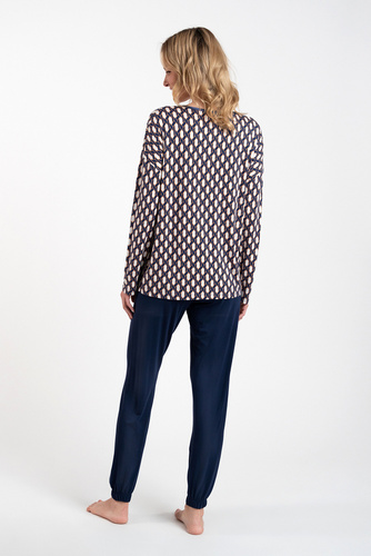 Milda Pijama de señora manga larga, pantalón largo Moda Italiana