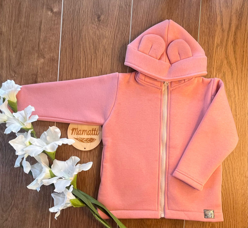 Sudadera con cremallera para niña rosa BH100 Mamatti - cómoda sudadera con capucha para niña