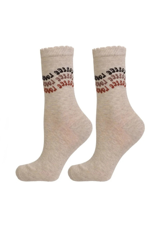 Calcetines de mujer Moraj CSL250-989 de algodón con motivo de café, sin compresión