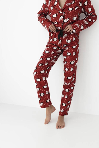 Pijama de franela para mujer Tiggy Sensis - rojo