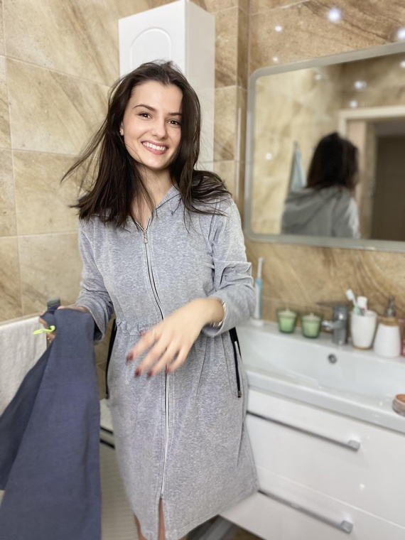 498 Macarena II Bata corta de mujer Forex - light melange