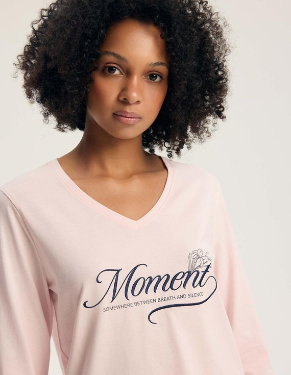 Henderson 46114 Gianna Pijama de Mujer Rosa 100% Algodón Manga Larga