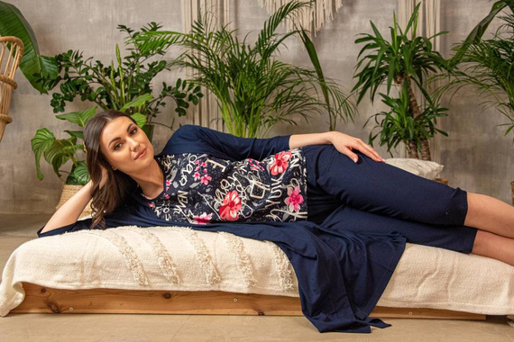 676 Soled Pijama de señora Forex - azul marino