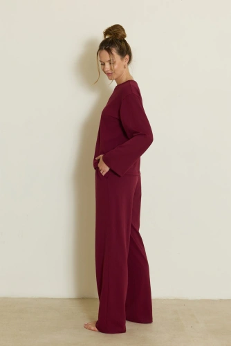Pijama de mujer Mefemi Calla PW75 de algodón oversize manga larga pantalón