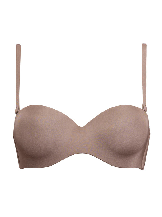 1580 Sujetador push-up Fantastic - bandeau, microfibra Sielei gris