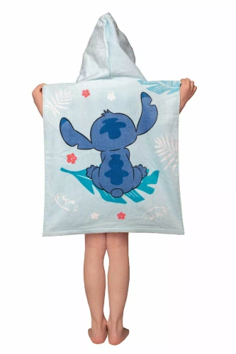 Jf24 Lilo y Stitch bebé poncho Azul Disney toalla con capucha Para piscina, playa, baño Jerry Telas