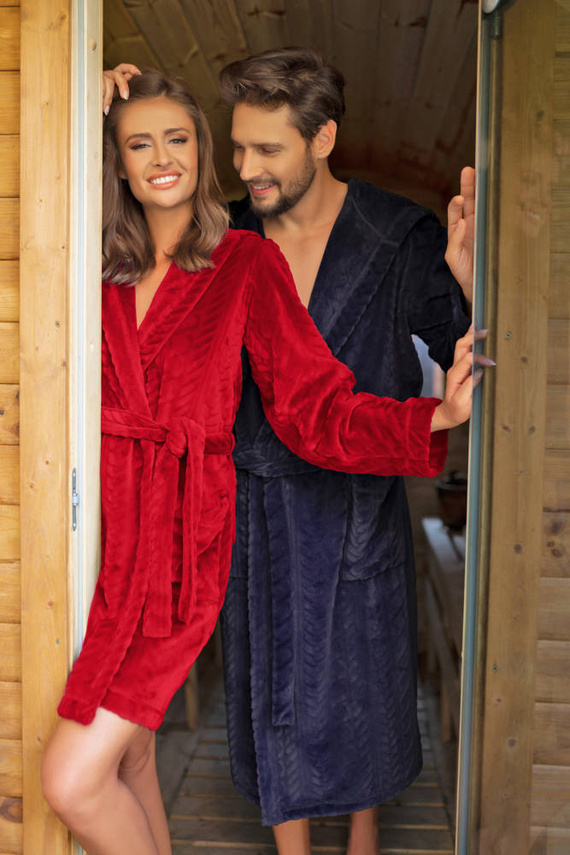 Albornoz polar de señora Zala Italian Fashion - rojo