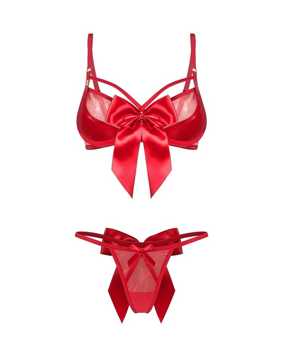 Obsessive Gifty Red conjunto rojo de 2 piezas con aros + tanga