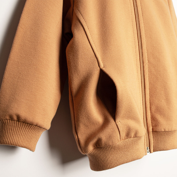 Nicol Olo 222274 sudadera bomber para niño en color caramelo de algodón con cremallera