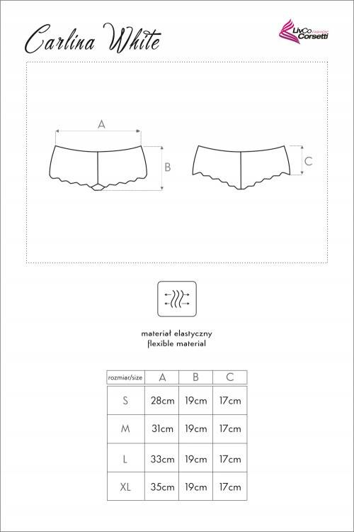 Carlina Blanco LC 6072 Pantalones cortos encaje mujer LivCo Corsetti Moda blanco