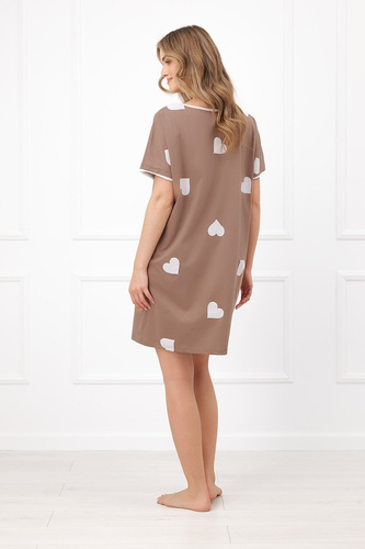 Italian Fashion Mila Camisón Mega Soft manga corta corazones algodón