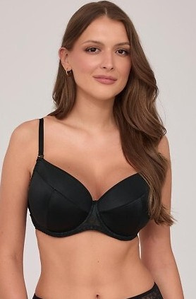 2211 Ava sujetador push-up negro de microfibra con encaje