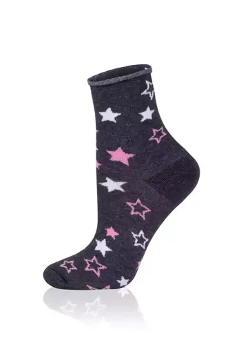S143D Antilia Calcetines Largos Moda Italiana - melange oscuro/blanco/rosa