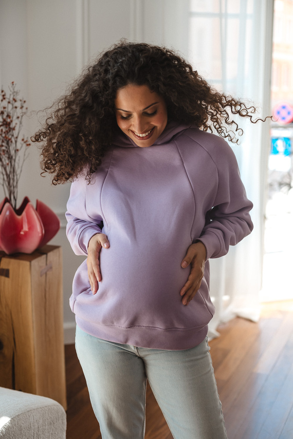 Sudadera premamá y de lactancia Milk&love Motherhood oversize violeta suave