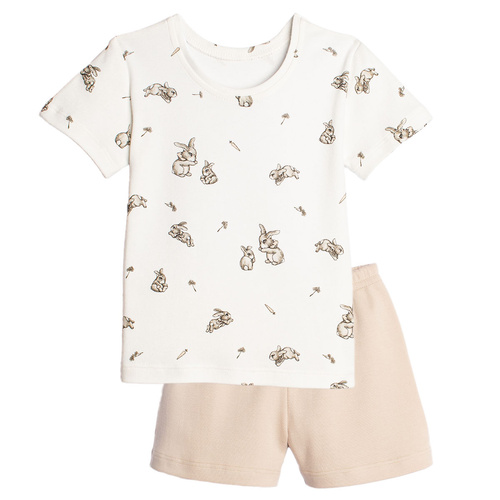 221037 Conjunto para niña: camiseta + pantalones cortos Nicol, algodón, conjunto de verano