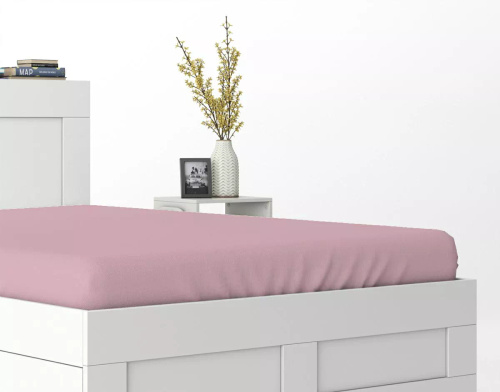 Sábana ajustable de microsatén Poly Detexpol lisa y práctica pastel pink