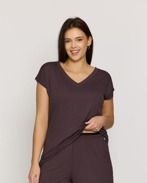 Camiseta pijama azul Mefemi Mila PG71 viscosa suave cómoda brown