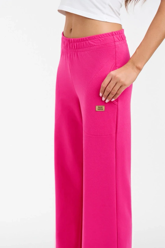 Alta Pantalones de mujer Italian Fashion - fucsia
