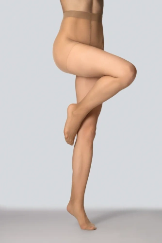 Mona Viola medias de mujer 20 DEN clásicas con brillo, punteras reforzadas, color nude