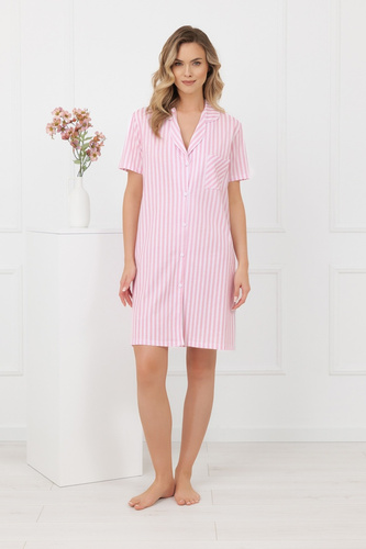 Camisón mujer Genna Italian Fashion 100% algodón rayas manga corta