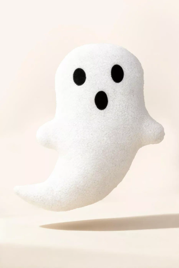 Boucle fantasma Almohada decorativa Spod Igły i Nitki - blanco 28x40 cm, decoración para Halloween y otoño
