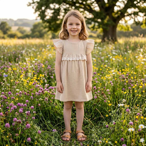 Nicol 224257 Vestido de Muselina para Niña 100% Algodón para Verano