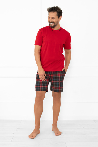 Rusoli pijama de los hombres Moda Italiana rojo - a cuadros de algodón corto cómodo