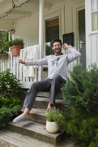 Tikal Hombre de manga larga, pantalón largo Moda Italiana - melange/grafito