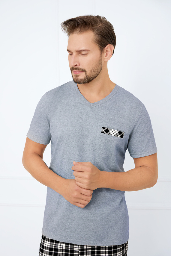 Klark Pijama de manga corta para hombre, pantalón corto Moda Italiana - melange/estampado