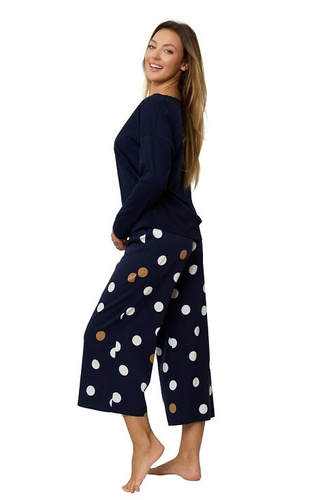 Oceane PS75 Mefemi pijama de mujer - viscosa, largo, con guisantes