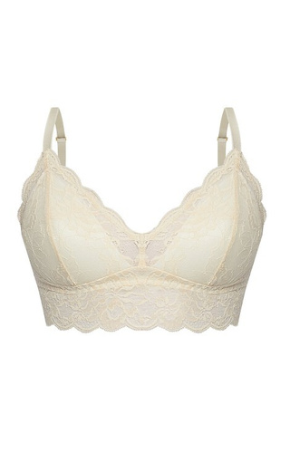 Kaja 02 Sujetador suave con aros Mefemi arena - de encaje, suave, cómodo, con un lazo decorativo