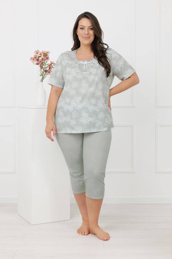 Pijama mujer Eleni Italian Fashion 100% algodón, manga corta, 3/4