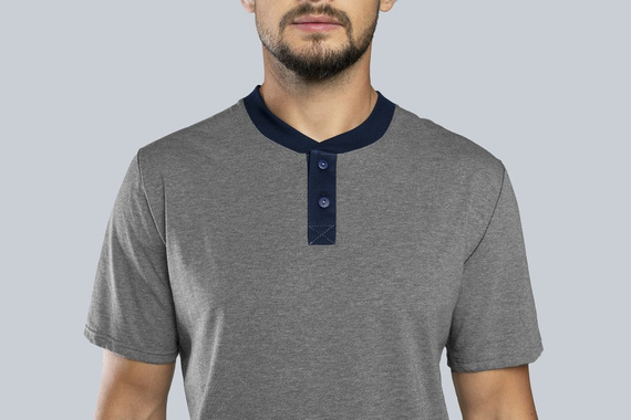 Profit Pijama de hombre de manga corta, pantalón largo Moda Italiana - ¶r.melange