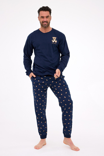 939/300 Big Boss Cornette - pijama de hombre azul marino, algodón, estampado