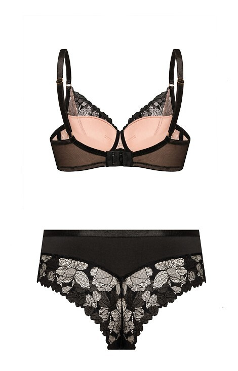 Braguita de bikini Hanna Mefemi - talle alto, encaje, malla beige