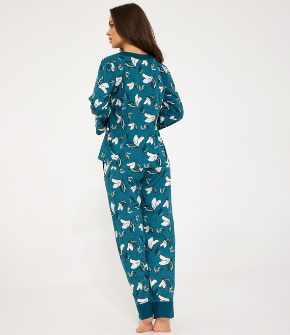 Pijama de mujer Cornette 514/509 Virginia azul 100% algodón con botones