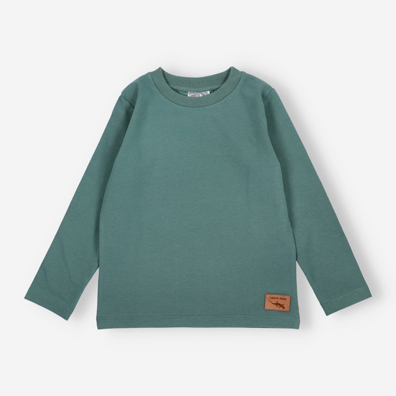KAR-1020 Blusa manga larga niño Lagarto Verde - algodón con elastano, producción polaca