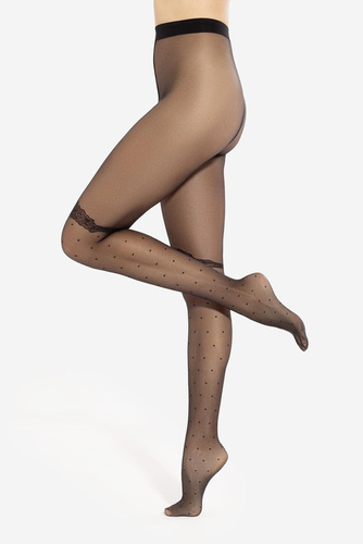 Medias de fantasía.01 20 den Gatta - negro, mate, sin braguitas