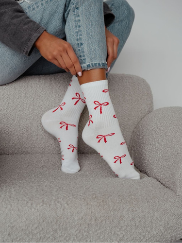 0200.198 Cocards - calcetines de algodón para mujer Milena, blanco 1