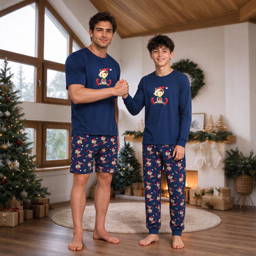 Cornette Elf 2 Christmas 967/62 Pijama juvenil azul marino 100% algodón