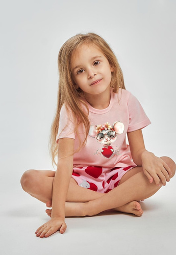 Taro 3559 Mika pijama niña rosa 100% algodón