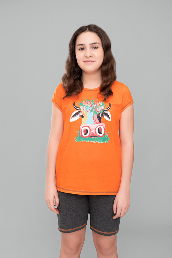 Pijama de niña Blonde Italian Fashion - naranja/melange oscuro