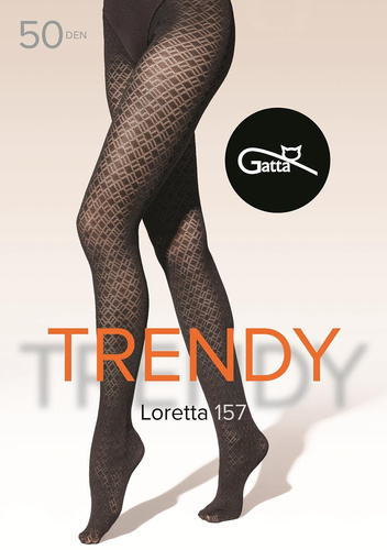 Loretta 157 Gatta medias de mujer - mate, 50 den, estampado - nero