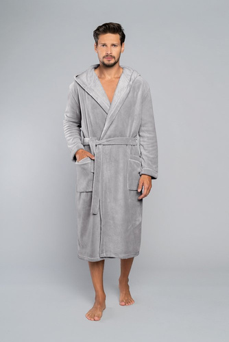 Mimas Albornoz con capucha para hombre Italian Fashion- gris