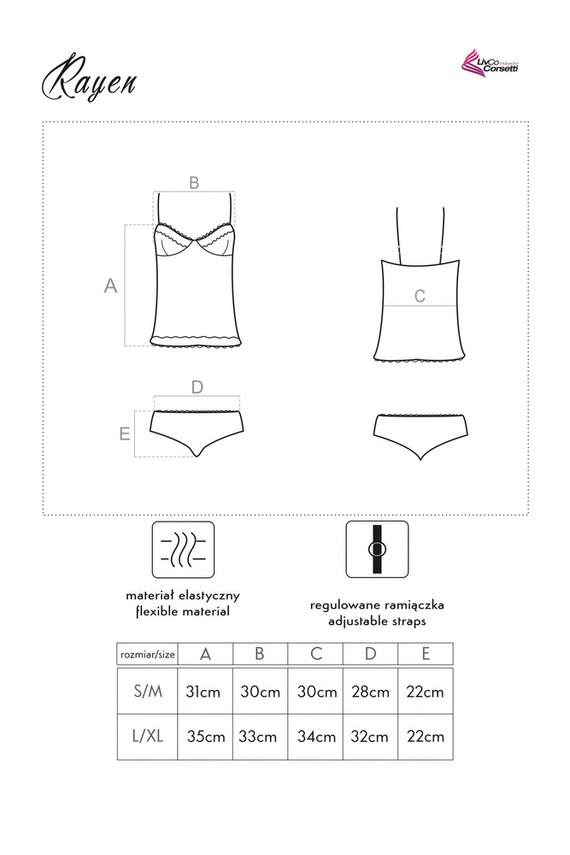 Rayen LC 90020 Conjunto de dos piezas para mujer LivCo Corsetti Fashion