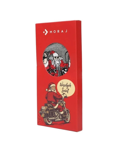 Calcetines de hombre Moraj CMLS700-007 rojos de algodón con diseño de galletas en lata