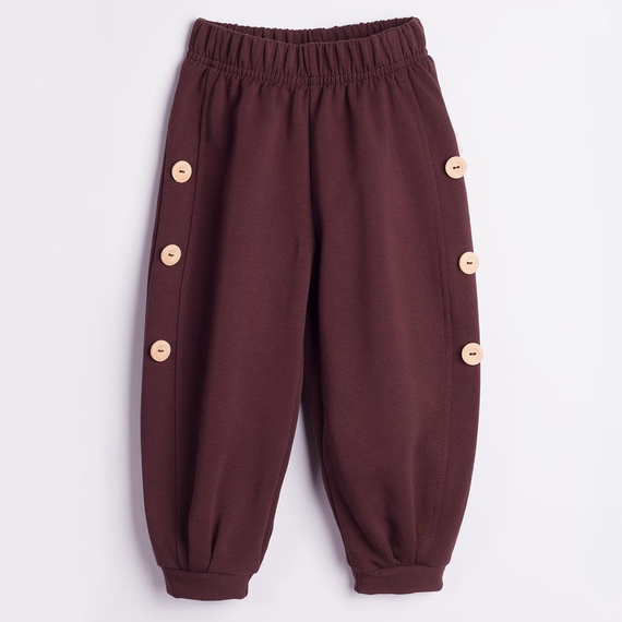 226277 Nicol HANIA Pantalones aladinos para niña en algodón color marrón oscuro
