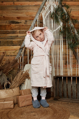 Albornoz de niña Drina Moda Italiana - - rosa