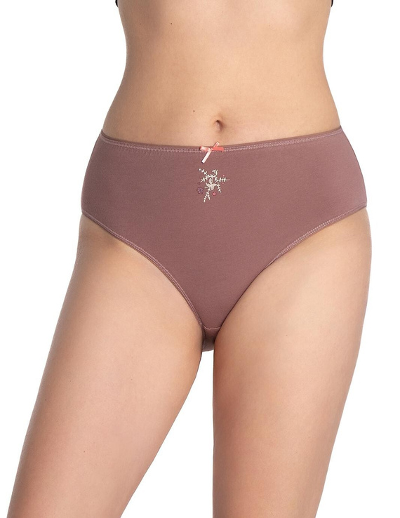 Lama L-120 BI-97 braguitas de bikini para mujer - algodón, pack de 3 en tonos beige y marrón