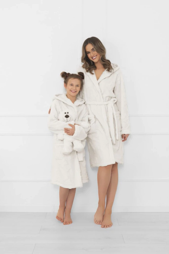 Albornoz de peluche para señoras Moda italiana-con capucha, cálido, suave bipolar